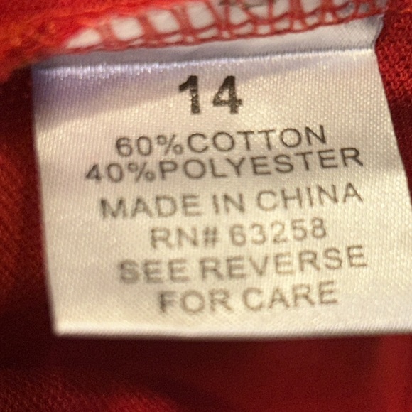 Red Polo Shirt Uniform Approved School Unisex Size 14 (Big Girls) (Big Boy) - Picture 12 of 14